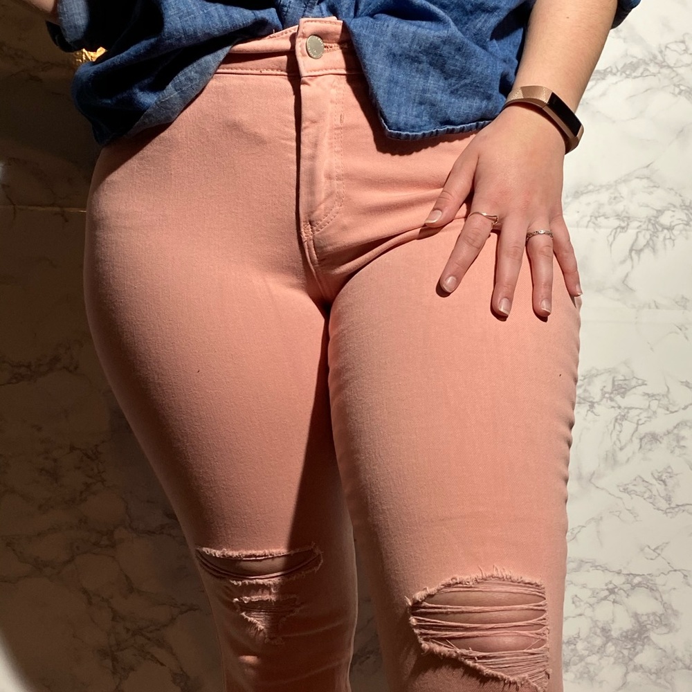 Coral jeans